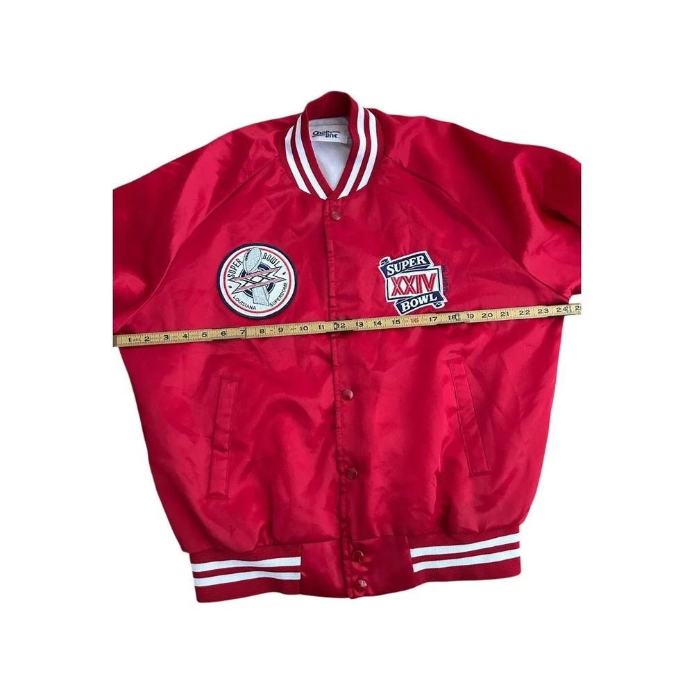 Vtg 90's NFL Super Bowl XXIV satin Chalk Line Custom Have a Nice‎ Jersey Day L